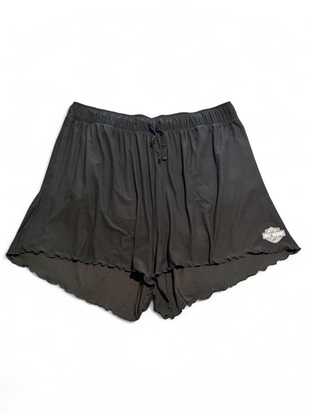 Harley-Davidson Black Women's Lounge Shorts with Logo Patch